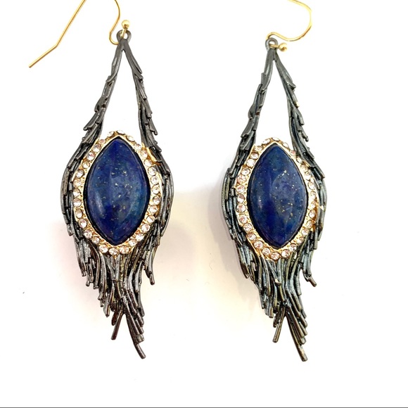 ALEXIS BITTAR MALDIVIAN Nest Lapis feather Earring - Picture 5 of 13